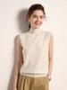 Otoño e Invierno medio cuello alto cachemira chaleco de punto para mujer camiseta interior chaleco para exterior lana tirantes top sin mangas