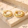 Aretes Niche Avanzados Geométricos Semicirculares con Hebilla para la Oreja Explosivos Simples Estilo Metal Lujo Ligero Diseño Versátil