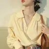 Camisa de Manga Larga con Nuevo Diseño para Mujer Primavera 2026, Top Retro Francés con Manga de Farol, Camisa Holgada Versátil