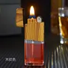 Encendedor de Queroseno de Moda Retro con Tanque Visible y Rueda de Pedernal, Encendedor de Alta Estética, Regalo Personalizado de Moda para Hombre
