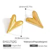 Pendientes Europeos y Americanos de Acero Inoxidable Corazón Clásico Gota de Agua con Forma de Corazón Color Puro Chapados en Oro de 18 Quilates Pendientes que Conservan el Color
