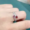 Anillo Tesoro Doble Diseño Color Natural Plata 925 Ajustable Anillo para Mujer Temperamento Joyería de Lujo Ligero Anillo de Zafiro