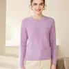 Suéter 100% Caxemira Pura Outono e Inverno para Mulheres, Gola Redonda Pulôver, Suéter de Caxemira Espessado, Suéter Básico Curto de Tricô Trançado