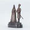 Figuras Europeas de Hombre y Mujer Artesanía Ornamentos de Fundición de Latón Escritorio de Estudio en Casa Decoraciones de Cobre