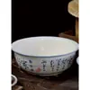 Palangana casera antigua palangana de azulejo de cerámica amasado de masa con tapa palangana de porcelana loza secado al sol amasado de salsa masa palangana de fermentación de cocina levado de masa