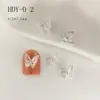 Decorações Vazadas de Borboleta para Nail Art, Mini Enfeites Populares de Borboleta para Unhas, Design de Duas Asas, Estilo Iridescente de Luxo Leve