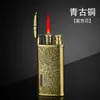 Isqueiro vermelho à prova de vento old nine door isqueiro de indução metálico isqueiro de cigarro presentes criativos logotipo com gravação a laser atacado