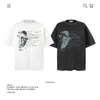 Camiseta de Manga Corta con Estampado de Personaje Hip-Hop Americano de Algodón Puro Pesado de 250 g para Hombres y Mujeres, Marca de Tendencia, Corte Holgado, Comercio Exterior Transfronterizo Venta al por Mayor