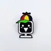 Broche de Personagem de Desenho Animado Personalizado, Forma Criativa e Fofa Multidimensional para Decoração de Mochila, Emblema Simples e Versátil de Liga