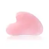 Raspador Forma de Delfín de Cristal Rosa Natural, Herramienta de Raspado de Belleza de Jade, Raspador de Jade para Masaje Facial y de Espalda
