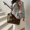 Bolso de mano estilo coreano de gran capacidad, informal, moderno, retro, sencillo, para el hombro, para mujer