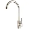 Grifo para fregadero de cocina de acero inoxidable SUS304 cepillado, giratorio, para agua fría y caliente, directo de fábrica