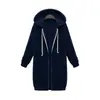 Comércio Exterior Roupas Femininas Transfronteiriço Amazon Novo Modelo 2026 Outono e Inverno Jaqueta Moletom com Capuz Forrada de Lã de Comprimento Médio Espessada para Mulheres