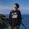 Nueva Marca de Moda Camiseta Casual de Manga Larga para Hombre Otoño Holgada Versátil Suéter Superior Camiseta para Hombre LOGOTIPO Personalizable