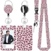 Portatarjetas Amazon transfronterizo con impresión UV y hebilla retráctil, cordón con impresión por transferencia térmica y clip para gafete
