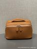 Bolsa de Cosméticos de Piel de Vacuno de Primera Capa de Alta Gama, Bolsa de Aseo Práctica de Cuero Genuino, Bolsa de Almacenamiento Portátil de Gran Capacidad para Viaje, Nuevo Estilo de Primavera