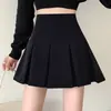 Falda plisada negra 2026, falda corta anti-exposición de línea A holgada de cintura alta para mujer, falda tipo umbrella petite para primavera