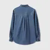 Camisa de Mezclilla Larga de Manga Larga Azul Estilo Europeo Retro Francés de Nicho Suelta a la Moda con un Ambiente Elegante