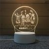 Luz noturna 3D criativa pequena luminária de mesa atividade pequeno presente empresa presente de Natal acrílico placa suporte de lâmpada atacado