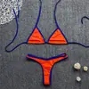 2022 nuevo bikini sexy europeo y americano sin espalda pequeño fresco multicolor dividido traje de baño bikini para mujer bikini de punto base de bikini