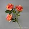 Flores de seda de rosa artificial para decoración de bodas y hoteles, arreglos florales, venta al por mayor transfronteriza de flores, fabricante de decoración para el hogar
