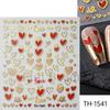 Nuevas pegatinas de uñas transfronterizas para San Valentín, románticas, con forma de corazón rojo, lazo de amor bronceado y estrellas.