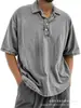 2026 Site Independente da Amazon Transfronteiriço Camisa Polo Casual Versátil de Manga Curta com Botões 100% Algodão para Homens
