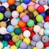 Cuentas Redondas de Silicona de Colores Caramelo, Accesorios para Cadena de Teléfono Móvil, Cuentas Sueltas Redondas Semiacabadas, Cuentas Redondas de Colores Caramelo, Cuentas Sueltas