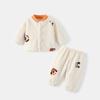 Pijamas de terciopelo para niño, otoño e invierno, para bebé niño y niña, traje grueso de invierno para bebé, ropa para el hogar de terciopelo nube para niños