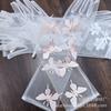 Venta al por mayor de fábrica guantes de etiqueta para bodas lazo blanco flor rosa perla hilo transparente sexy florista para adultos