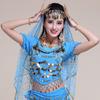 Roupa de performance para dança do ventre véu acessórios de dança indiana cocar dança de Xinjiang performance exótica lenço vermelho para cobrir o rosto