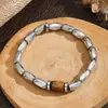 Pulsera de Plata de Lujo Ligero Estilo Coreano de Alta Gama para Mujer, Estilo Minimalista, Pulsera Antiestática de Otoño e Invierno, Joyería de Piedra Negra, Dropshipping