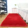 Alfombra de Felpa de Lana Sintética Transfronteriza Alfombrilla para Piso Manta para Dormitorio Ventana Mirador Hogar Color Sólido Alfombrilla para Stand Interior