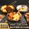 Plato para snacks de acero inoxidable estilo coreano, plato creativo para postres para restaurantes occidentales, filete y pasta, camping y picnic, base plana, una asa, personalizable