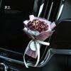 Flor Seca para Coche Salida de Aire del Coche Aromaterapia Ramo Creativo de Rosas Decoración Interior del Coche Cumpleaños Graduación Ceremonia de Acompañamiento