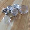 Accesorios de herrajes para muebles, tirador de cristal de un solo orificio para cajón, tirador de aleación de zinc para puerta de armario o armario con diamantes