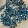 Topacio azul Londres natural cuadrado corte plano 2.5*2.5 3*3mm facetado producto terminado