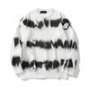 Suéter de cuello redondo a rayas antiguas para hombre, jersey de cuello redondo de marca de moda europea y americana, suéter suelto de moda urbana
