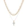Suministro transfronterizo de pulseras y collares con colgante de cruz, cadena de nicho con diamantes apilados, adornos para manos y pies, venta al por mayor.