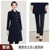 Venta al por mayor transfronteriza de abrigos acolchados de lana gruesa de invierno nuevos para mujer, chaquetas de lana cálidas de corte entallado de longitud media para mujer