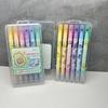 Bolígrafo resaltador de doble punta con sabor a fruta para comercio exterior, punta gruesa, rotulador de color clave para artículos, bolígrafo para cuenta a mano, bolígrafo fluorescente borrable