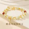 Tú Bambú Suficiente Bambú Pulsera de Jade Hetian para Niñas Lujo Ligero Nuevo Pulsera de Doble Capa de Cinabrio Regalo Premium