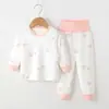 Traje de mallas largas para bebé sin costuras de cintura alta otoño e invierno pijamas para bebé de niños y niñas ropa para el hogar traje de fondo
