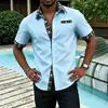 Camisa de Manga Corta a Cuadros Estilo Retro Americano Verano Nueva Llegada Camisa de Bloques de Color para Hombre Tacto de Alta Gama Casual sin Planchar para Hombre