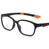 Monturas Ópticas para Gafas con Patillas, Monturas Tr90 con Filtro de Luz Azul, Monturas Grandes Adecuadas para Caras Grandes, Monturas Negras con Lentes Anti-Luz Azul