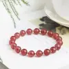 Pulsera de cristal de fresa transparente rosa natural para mujer, cristal rosa, estilo Mori, dulce, corazón de chica, amigas, pulsera de joyería tres en uno, venta al por mayor