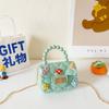 Bolsa Transparente Colorida Doce de Verão para Meninas com Corrente de Pérola Bolsa Cruzada de Gelatina para Crianças Bolsa de Gelatina