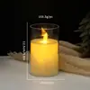 Lámpara de vela electrónica led cubierta de plástico cubierta de vidrio taza integrada buscar atmósfera romántica de boda lámpara de llama oscilante