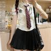 Camisa de manga corta de verano nueva [Rilla College] uniforme JK original estilo universitario cintura ajustada falda plisada de cintura alta para mujer