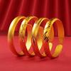 Pulsera Tiktok Net red pluma antigua Sutra del Corazón oro arena de Vietnam versión artesanía antigua pulsera abierta estrellada